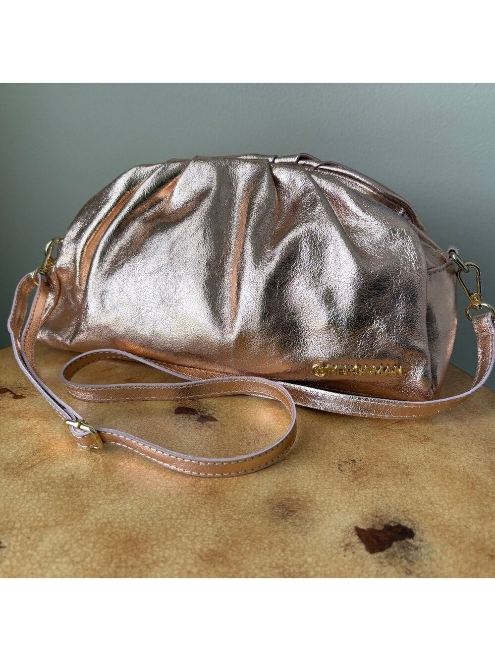 Persaman Angela Rose Gold Metallic Crossbody